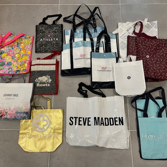 15pc Lot Reusable Shopping Tote Bags Lululemon Lily Pulitzer Vineyard Vines Plus - Picture 7 of 12